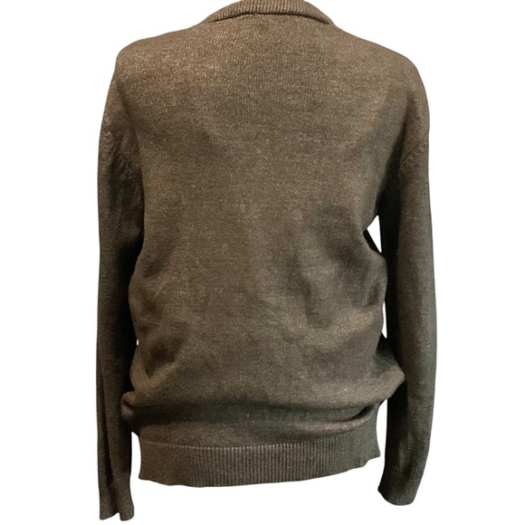 Wool Crossover Faux Wrap Sweater in Olive Green - Picture 5 of 10